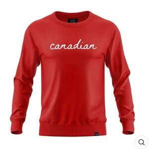 Red Men's Crew Neck “canadian” Statement Sweat Top - Made in Canada